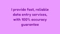 provide data entry services