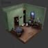 design a highly detailed 3d isometric room for your game