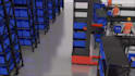 do 3d industrial warehouse agv robotic, conveyor technical explainer animation