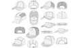 make custom flat sketch hat trucker, snapback, dad caps tech packs with mockup