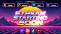 design an animated synthwave stream overlay with live alerts
