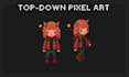 design top down pixel art characters and 4 way animations