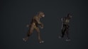 optimized poly model,unity fantasy creatures,4k pbr,game ready zombie, ps1 model
