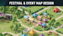 design festival map, event map, 3d isometric map, venue map and vector map
