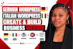 develop german wordpress design italian wordpress, create,build business website