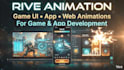 design rive animation game ui for roblox game app development, rive game rigging