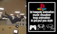 create 3d retro ps1 ps2 psx lowpoly music visualizer, loop animation