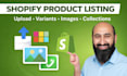 upload shopify product listings professionally up to 100k