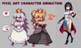 create pixel art nsfw character animation sprite sheet 2d game character design