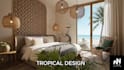 design modern tropical house and create realistic 3d render