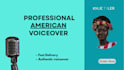 record a professional female american voiceover in 24hrs