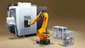 create 3d industrial machinery, manufacturing process, 3d animation