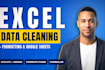 do excel data cleaning and formatting plus google sheets automation