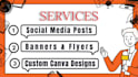 design canva social media posts and banners