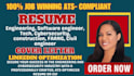 write engineering resume, construction manager, tech sales, software engineer CV