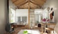 design a modern tiny home or container home with 3d renders