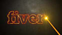 create metal laser cut fire crack and burning logo intro