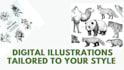 draw line art your cat, dog and pet animal