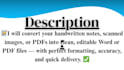 fast typing of handwritten notes, scanned docs to word