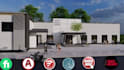 do church rendering, exterior rendering, 3d design, 3d model