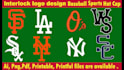 do interlock,overlapping logo design in baseball hat cap