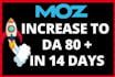 increase domain authority da 80 plus fast