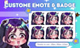 draw chibi cute emotes for vtuber, twitch, discord for your