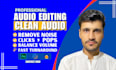 do audio editing to remove background noise, echo, fix, repair and clean audio
