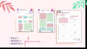 design journal, tracker, monthly, weekly and daily planner