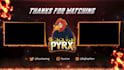 create animated outro video for kick, twitch or youtube