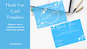 thank you card templates simple blue bubble
