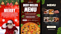design restaurant menu, TV screen, print menu design