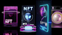 create promotional trading nft ads, crypto 3d card animation