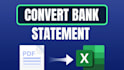 convert bank statement PDF to csv, excel, quickbooks