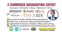 do ecommerce bookkeeping for amazon, shopify, walmart, ebay, etsy in qbo, xero
