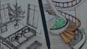 make interior architecture landscape hand sketch