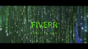 create a cinematic logo animation on a matrix movie level