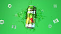 do unique 3d beverages for can, label design, juice drink, packaging design,logo