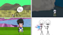 animate stick figures, stickman characters, cartoon
