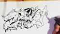 hand draw your brand, and name in graffiti time lapse video