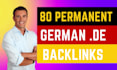 make 80 permanent german dofollow backlinks from de sites