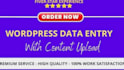 do wordpress data entry and content upload