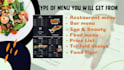 create modern menu design food menu, bar, restaurant menu