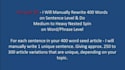 manually and creatively rewrite up to 500 Words