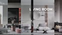 design living room interior and 3d rendering