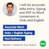 do urdu data entry, PDF to word typing, and english conversion and edit in repts