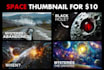 design amazing space and alien thumbnail