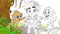 simple and bold line art for kids coloring books