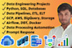 do data engineering projects, databases, extraction, etl