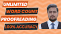 edit unlimited word count and proofread within 24 hours